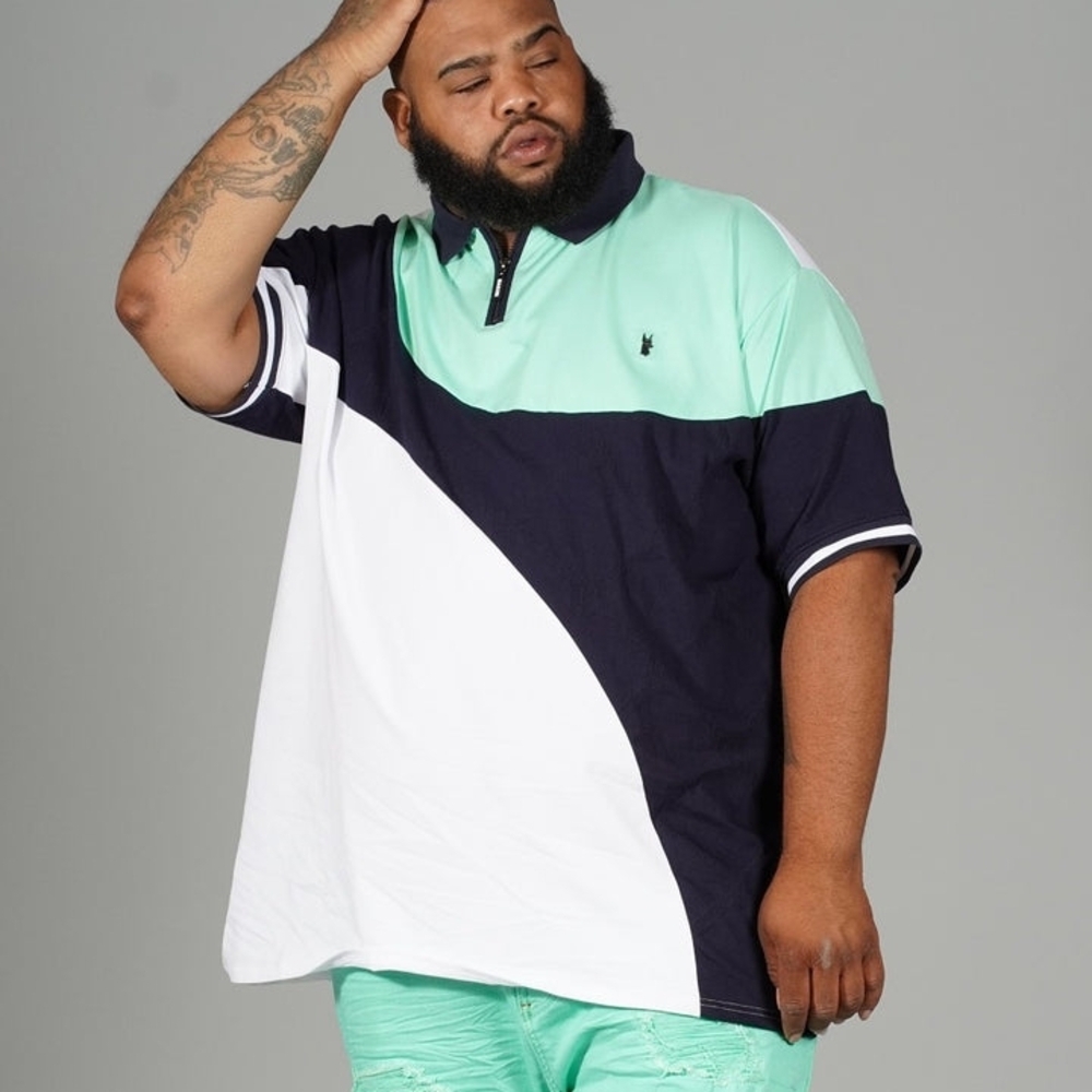 Men's Mint and Navy Polo Shirt